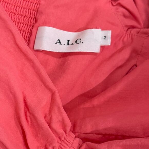 A.L.C. Mila Pink Linen Blend Off the Shoulder Mini Dress - Picture 5 of 8